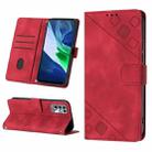 For Infinix Note 11i / Note 10 Skin-feel Embossed Leather Phone Case(Red) - 1