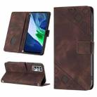 For Infinix Note 11i / Note 10 Skin-feel Embossed Leather Phone Case(Brown) - 1
