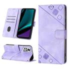 For Infinix Note 11s / Note 11 Pro Skin-feel Embossed Leather Phone Case(Light Purple) - 1