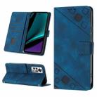 For Infinix Note 11s / Note 11 Pro Skin-feel Embossed Leather Phone Case(Blue) - 1