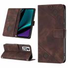 For Infinix Note 11s / Note 11 Pro Skin-feel Embossed Leather Phone Case(Brown) - 1