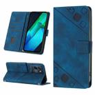 For Infinix Note 12 G96 Skin-feel Embossed Leather Phone Case(Blue) - 1