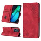 For Infinix Note 12 G96 Skin-feel Embossed Leather Phone Case(Red) - 1