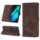 For Infinix Note 12 G96 Skin-feel Embossed Leather Phone Case(Brown) - 1