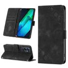 For Infinix Note 12i X6819 Skin-feel Embossed Leather Phone Case(Black) - 1