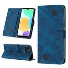 For Infinix Smart 6 Skin-feel Embossed Leather Phone Case(Blue) - 1