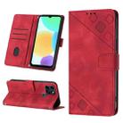 For Infinix Smart 6 Skin-feel Embossed Leather Phone Case(Red) - 1