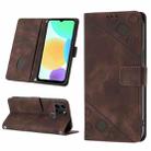 For Infinix Smart 6 Skin-feel Embossed Leather Phone Case(Brown) - 1