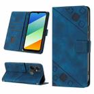 For Infinix Smart 6 Plus X6823 Skin-feel Embossed Leather Phone Case(Blue) - 1