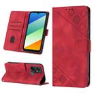 For Infinix Smart 6 Plus X6823 Skin-feel Embossed Leather Phone Case(Red) - 1