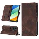 For Infinix Smart 6 Plus X6823 Skin-feel Embossed Leather Phone Case(Brown) - 1