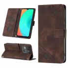 For Infinix Smart 7 X6515 Skin-feel Embossed Leather Phone Case(Brown) - 1