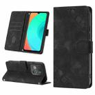 For Infinix Smart 7 X6515 Skin-feel Embossed Leather Phone Case(Black) - 1