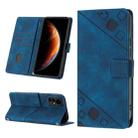 For Infinix Zero X Neo X6810 Skin-feel Embossed Leather Phone Case(Blue) - 1