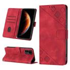 For Infinix Zero X Neo X6810 Skin-feel Embossed Leather Phone Case(Red) - 1