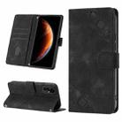 For Infinix Zero X Neo X6810 Skin-feel Embossed Leather Phone Case(Black) - 1