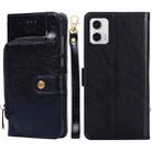 For Motorola Moto G73 5G Zipper Bag Leather Phone Case(Black) - 1
