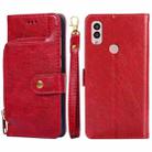 For Kyocera Android One S10 Zipper Bag Leather Phone Case(Red) - 1