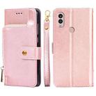 For Kyocera Android One S10 Zipper Bag Leather Phone Case(Rose Gold) - 1