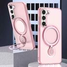 For Samsung Galaxy S22 5G 360 Degree Rotation Holder MagSafe Magnetic Phone Case(Pink) - 1