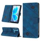For Tecno Camon 18i Skin-feel Embossed Leather Phone Case(Blue) - 1