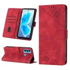 For Tecno Camon 18i Skin-feel Embossed Leather Phone Case(Red) - 1