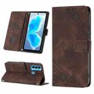 For Tecno Camon 18i Skin-feel Embossed Leather Phone Case(Brown) - 1