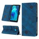 For Tecno Pop 5 Go Skin-feel Embossed Leather Phone Case(Blue) - 1