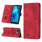 For Tecno Pop 5 Go Skin-feel Embossed Leather Phone Case(Red) - 1