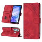 For Tecno Pop 5 LTE Skin-feel Embossed Leather Phone Case(Red) - 1