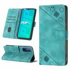 For Tecno Pop 5P Skin-feel Embossed Leather Phone Case(Green) - 1