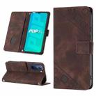 For Tecno Pop 5P Skin-feel Embossed Leather Phone Case(Brown) - 1