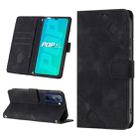 For Tecno Pop 5P Skin-feel Embossed Leather Phone Case(Black) - 1