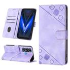 For Tecno Pova Neo Skin-feel Embossed Leather Phone Case(Light Purple) - 1