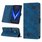 For Tecno Pova Neo Skin-feel Embossed Leather Phone Case(Blue) - 1