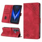 For Tecno Pova Neo Skin-feel Embossed Leather Phone Case(Red) - 1