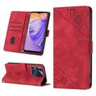 For Tecno Spark 8 Skin-feel Embossed Leather Phone Case(Red) - 1