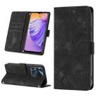 For Tecno Spark 8 Skin-feel Embossed Leather Phone Case(Black) - 1