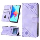 For Tecno Spark 8P Skin-feel Embossed Leather Phone Case(Light Purple) - 1