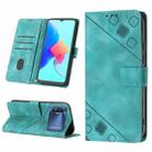 For Tecno Spark 8P Skin-feel Embossed Leather Phone Case(Green) - 1