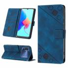 For Tecno Spark 8P Skin-feel Embossed Leather Phone Case(Blue) - 1