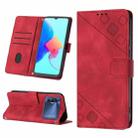 For Tecno Spark 8P Skin-feel Embossed Leather Phone Case(Red) - 1