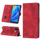 For Tecno Spark Go 2021 Skin-feel Embossed Leather Phone Case(Red) - 1