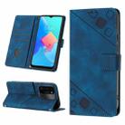 For Tecno Spark Go 2022 Skin-feel Embossed Leather Phone Case(Blue) - 1