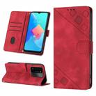 For Tecno Spark Go 2022 Skin-feel Embossed Leather Phone Case(Red) - 1