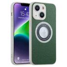 For iPhone 14 Plus Glitter Lens MagSafe Magnetic Phone Case(Green) - 1