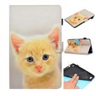 For Kindle Fire 7 2015 Painted Horizontal Flat Leather Case with Card Slot & Holder & Wallet(Cute Cat) - 1