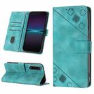 For Sony Xperia 1 IV Skin-feel Embossed Leather Phone Case(Green) - 1