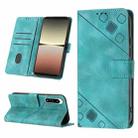 For Sony Xperia 5 IV Skin-feel Embossed Leather Phone Case(Green) - 1