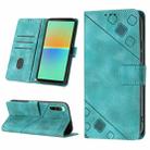 For Sony Xperia 10 IV Skin-feel Embossed Leather Phone Case(Green) - 1